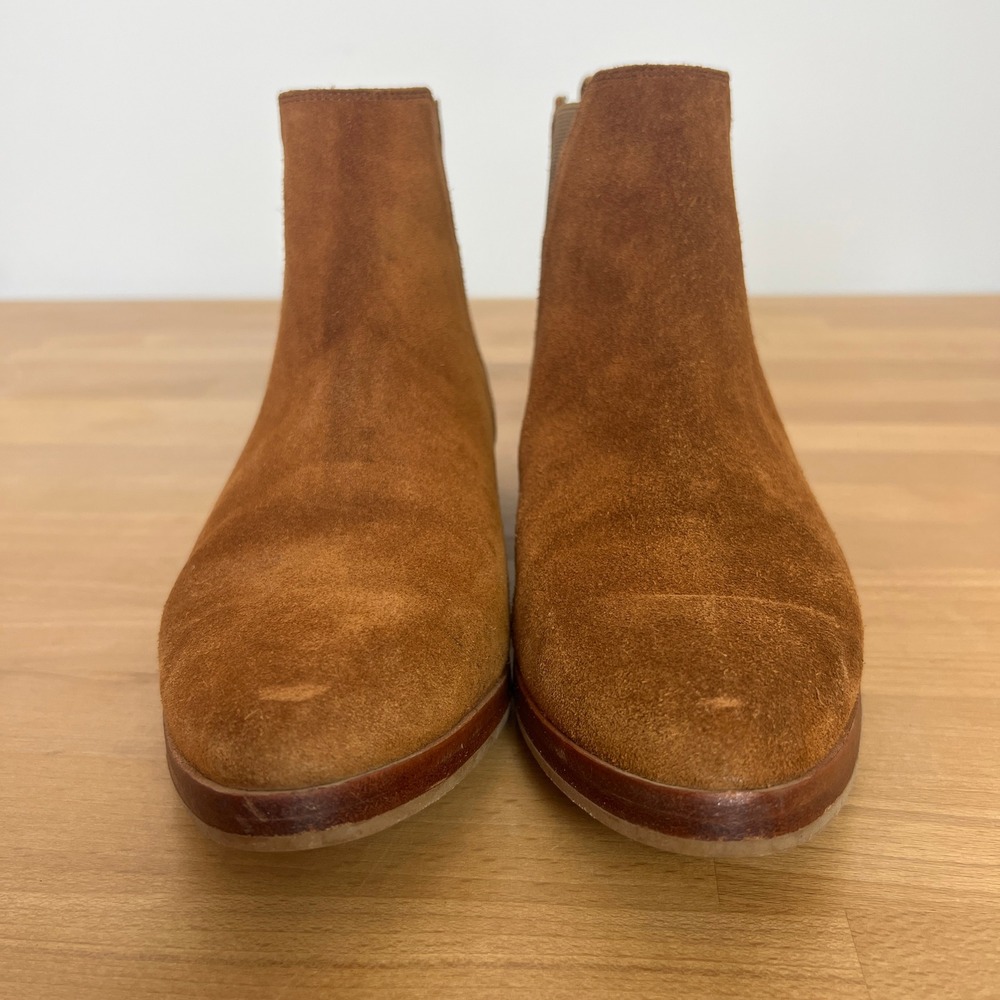 Nisolo Dari Suede Chelsea Boots Brown Leather Sole Ankle Booties Made in Peru - Picture 2 of 11